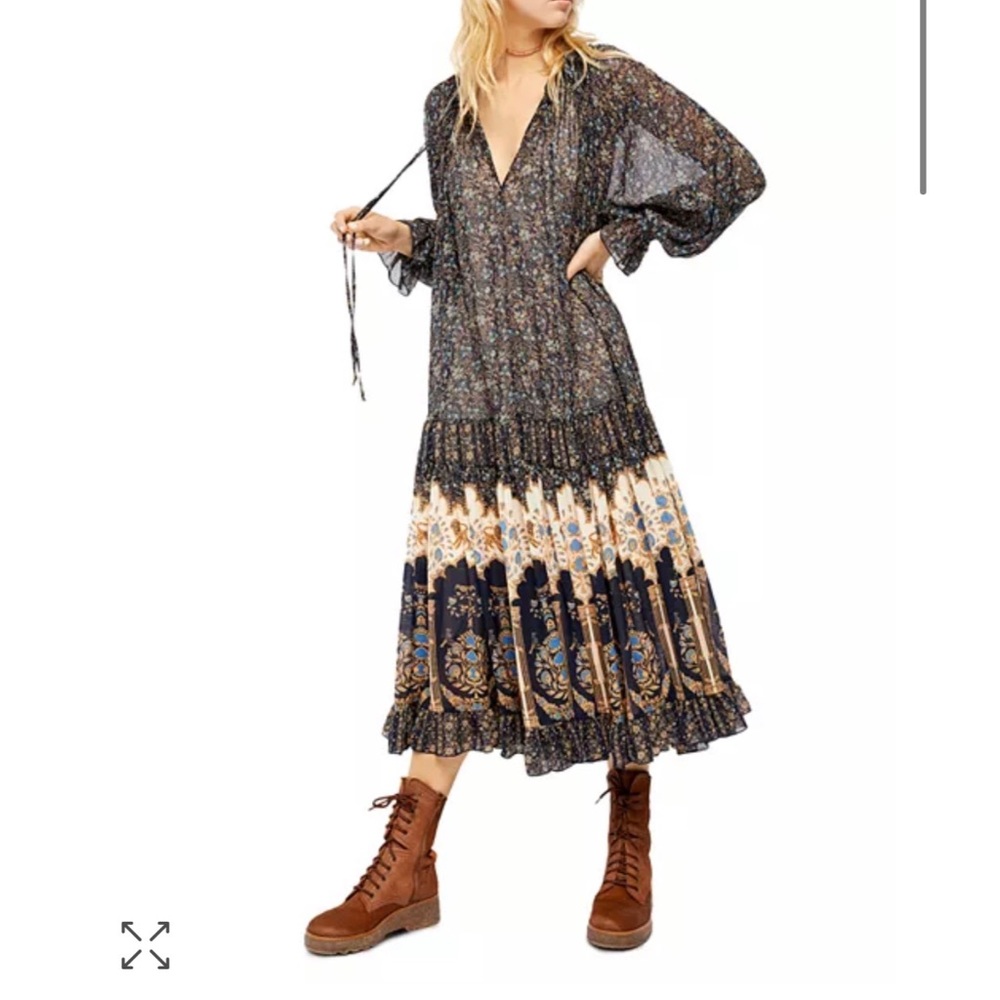 Free People Feeling Groovy Printed A Line Dress